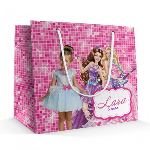 Lancheira Barbie Princesa Pop Star Dourado ou Rosa