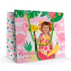 FLAMINGO TROPICAL - Sacola Personalizada