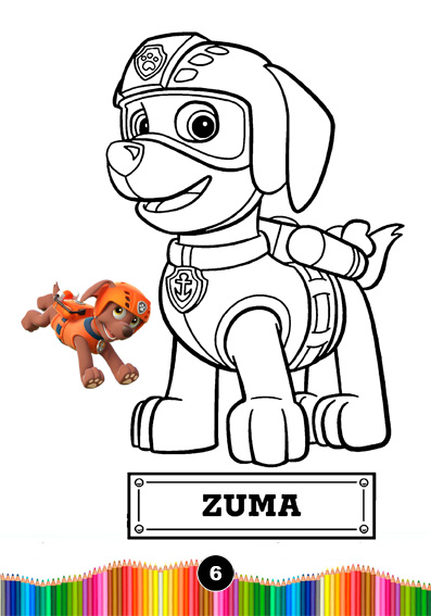 Desenhos personalizados para colorir - Tema: Patrulha Canina