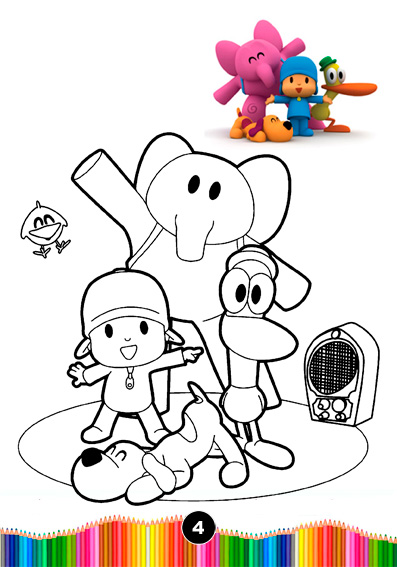 Livro de colorir Pocoyo - Montando Minha Festa