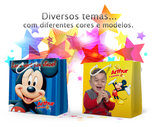 Bolsinha personalizadas para festas infantis todos os temas - Gráfica Dois